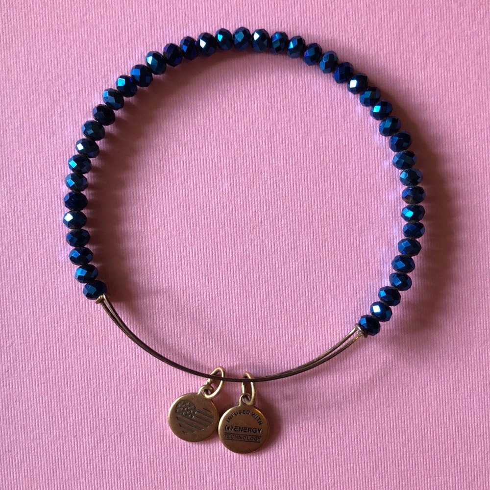 Alex and Ani - deep blue crystal bangle bracelet💙 EUC
